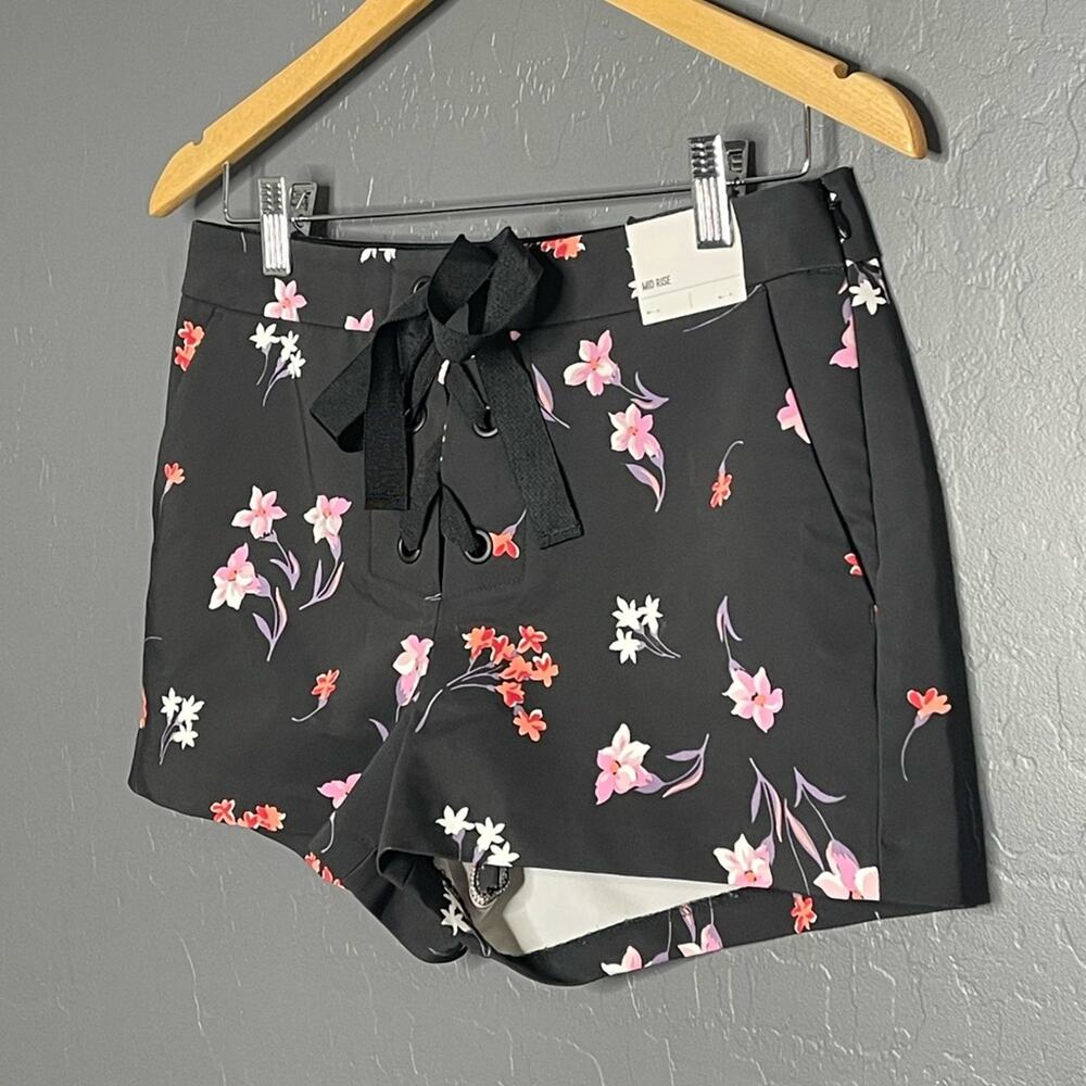 Express Black Floral Shorts